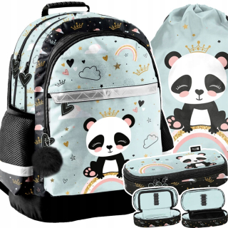 Viackomorový školský batoh Paso biely, čierny, Odtiene zelenej, Multicolor 19 l + 2 ďalšie produkty